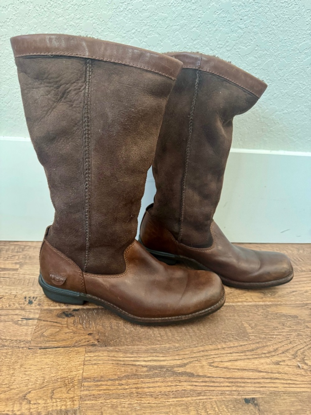 UGG‎ Brookfield Brown Sherpa Lined Tall Boots 5594 Sheepskin Women's Size 7